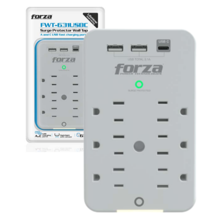 REGLETA FORZA FWT-631 USC C / PROTECCION DE PARED