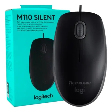 Mouse Logitech M110 Silent (Óptico USB) Negro/Gris
